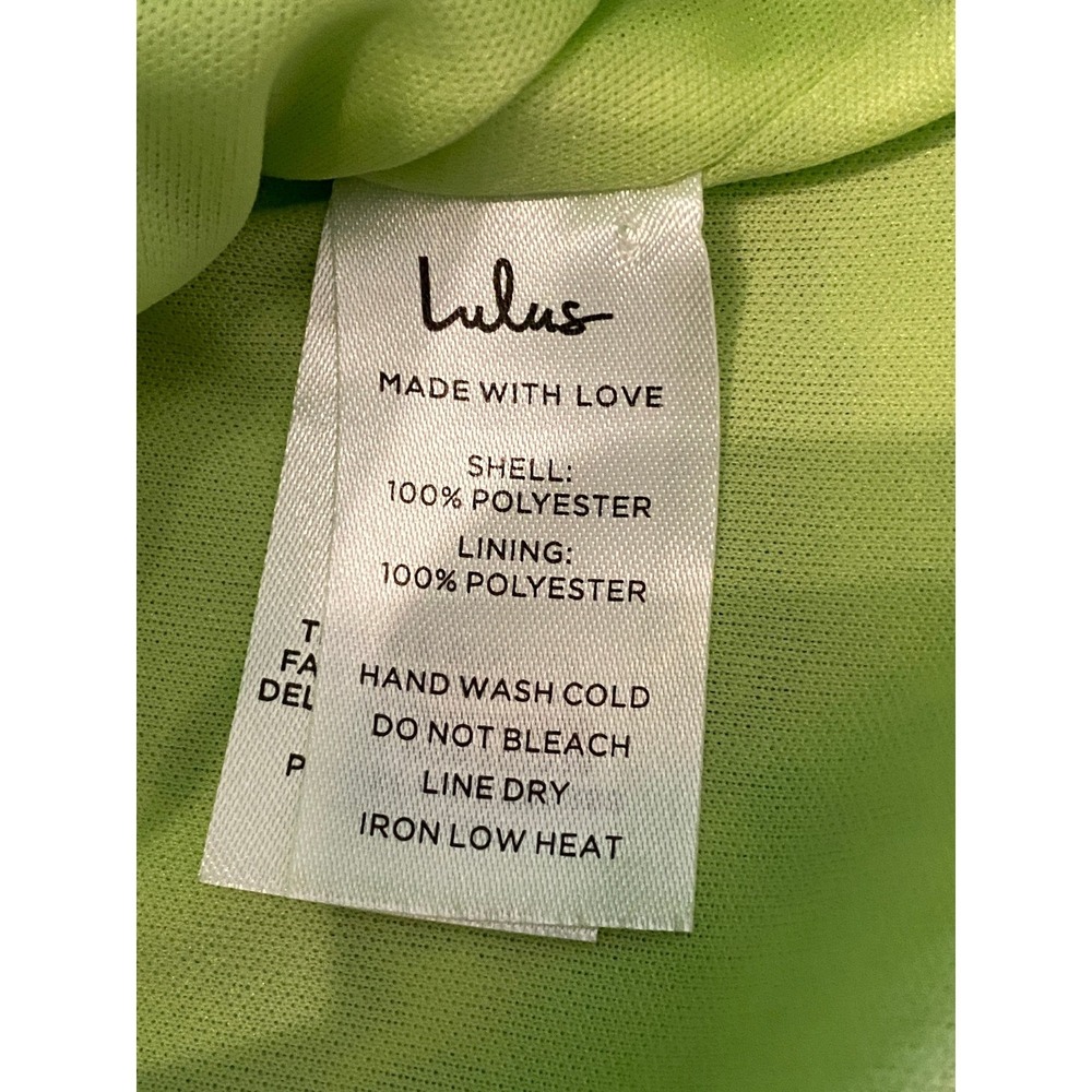 Lulus Ariadna Lime Green Floral‎ Jacquard Halter Mini Dress Size Large - Picture 13 of 15